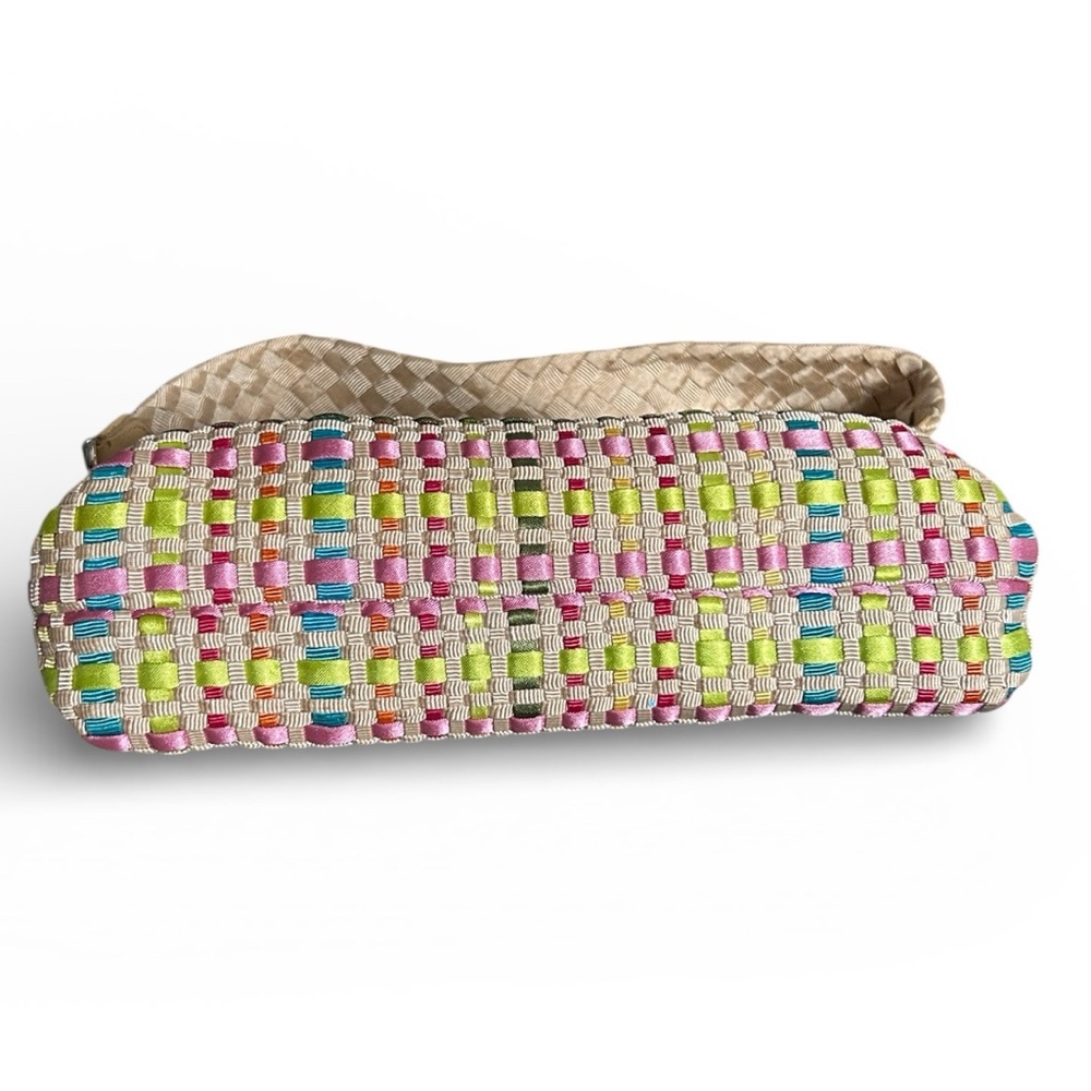 THE SAK Pastel Spring Bouquet Ribbon Basket Weave Clutch Purse Shoulder Strap - Picture 6 of 8